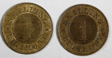 Denmark Christian IX LOT OF 2 COINS 1867,1872 1 Skilling Rigsmont KM# 774 (726)