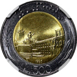 Italy Bi-Metallic 1986 R 500 Lire NGC MS63 GEM BU KM# 111 (27)