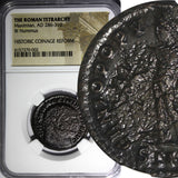 ROMAN TETRARCHY Maximian AD 286-310 BI Nummus / Nude Genius NGC (002)