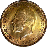 Great Britain George V 1932 1 Penny KEY DATE NGC MS66 BN TOP GRADED KM# 838 (25)