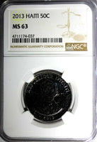 Haiti 2013 50 Centimes NGC MS63 Charlemagne Peralte KM# 153a
