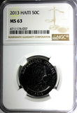 Haiti 2013 50 Centimes NGC MS63 Charlemagne Peralte KM# 153a