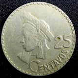 GUATEMALA Copper-Nickel 1969 25 Centavos Large Date KM# 269 (23 764)