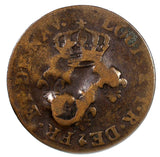 TOBAGO 2 1/4 Pence,(1798),TBO Countermark on 1789A Colony of Cayenne 2 Sous (0)