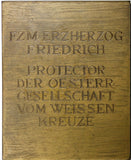 AUSTRIA Medal Bronze Plaque By Tautenhayn Archduke Friedrich (1856-1936) 94,18g.