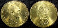 Denmark Frederik IX Aluminum-Bronze 1957 C S 2 Kroner GEM BU 31mm KM# 838.2 (30)