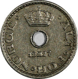 Norway Haakon VII 1927 10 Ore Mintage-526,000 RARE DATE KM# 383 (314)