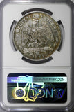 Mexico SECOND REPUB.Silver 1871 OA E Peso Oaxaca NGC AU DETAILS KM# 408.6 (047)