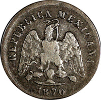 MEXICO 1870 Pi G 10 Centavos San Luis Potosi Mintage-18,000 VERY RARE KM403.9(1)