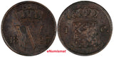 Netherlands William I Copper 1823 1 Cent SCARCE KM# 47 (10 556)