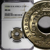 British West Africa 1938 H 1/10 Penny Better Date NGC MS66 GEM BU KM# 20 (002)