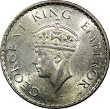 India-British George VI Silver 1940 (B) 1/4 Rupee Bombay UNC KM# 545 (22 350)