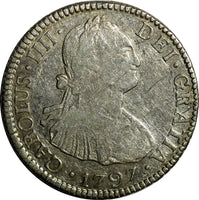 BOLIVIA Charles IIII Silver 1797 PTS PP  2 Reales KM# 71 (14 309)