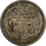 Egypt Hussein Kamel Silver 1916  5 Piastres Bombay Mint Toned KM# 318.1 (20 973)