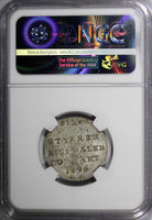 DENMARK Silver 1796-MF 1/15 Specie Daler NGC AU58 TOP GRADED RARE KM# 652