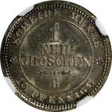 German States SAXONY-ALBERTINE Johann 1863-B Neu-Groschen NGC MS64 KM# 1219(150)