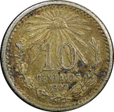 Mexico ESTADOS UNIDOS MEXICANOS Silver 1907 M 10 Centavos KM# 428 (392)