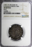 Belgium Flanders Charles the Bold of Burgundy (1467-77) Double Patard NGC XF DET