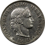Switzerland Nickel 1930 B 20 Rappen Unc Condition KM# 29 (10 838)