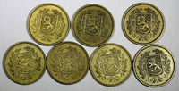 FINLAND LOT OF 7 COINS 1935-1941 5 Markkaa HIGH GRADE KM# 31 (17 215)