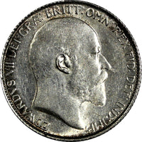 Great Britain Edward VII Silver 1907 6 Pence ch.XF Condition KM# 799 (19 999)