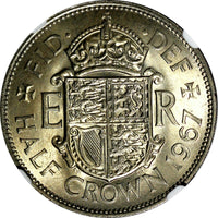 Great Britain Elizabeth II Copper-Nickel 1967 1/2 Crown NGC MS63 KM# 907 (057)