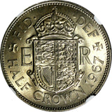 Great Britain Elizabeth II Copper-Nickel 1967 1/2 Crown NGC MS63 KM# 907 (057)