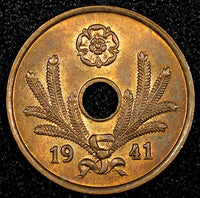 FINLAND Copper 1941 10 Pennia UNC Condition WWII  Issue RED KM# 33.1 (23 993)