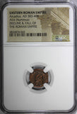 EASTERN ROMAN ARCADIUS AD 383-408 AE4 Nummus /crowned by Victory NGC (060)