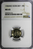 Dominican Republic Duarte 1984 MO 10 Centavos NGC MS65 Human Rights KM# 60 (14)