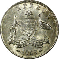 Australia Silver 1955-1963 6 Pence Sixpence XF-AU RANDOM PICK (1 Coin)KM# 58 (4)