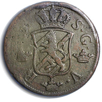Sweden Adolf Frederick Copper 1751 2 Ore, S.M. Mintage-353,000 KM# 461(4544)
