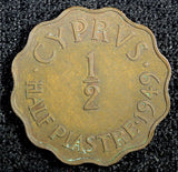 Cyprus BRITISH COLONY 1949 1/2 Piastre 1 YEAR TYPE High Grade KM# 29 (23 476)