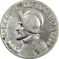 Panama Silver 1933 1/10 Balboa Philadelphia Mint KM# 10.1 (21 995)