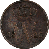 Netherlands William I Copper 1823 1 Cent SCARCE KM# 47 (10 556)