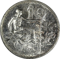 Czechoslovakia Silver 1931 10 Korun 30 mm KM# 15 (19 687)