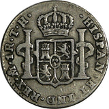 Mexico SPANISH COLONY Ferdinand VII Silver 1809 TH 1 Real 1st Year Type KM#82(4)