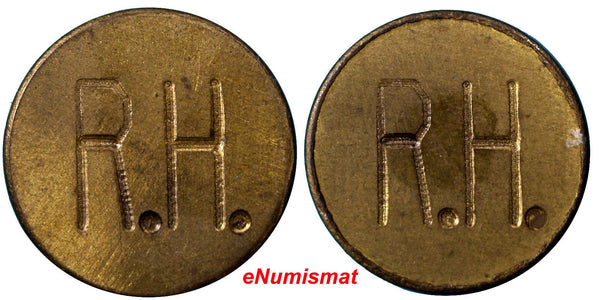 COSTA RICA Brass Rohrmoser Hermanos Token "R.H."Engraved Both Sides SCARCE (17)