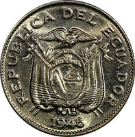 Ecuador 1946 5 Centavos Philadelphia Mint  aUNC KM# 75b (20 519)