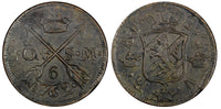 SWEDEN Adolf Frederick Copper 1762 2 Ore, S.M. "6" STAMPED KM# 461 (14 829)