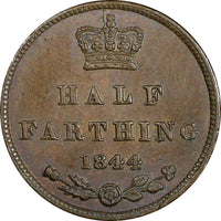 Great Britain Victoria Copper 1844 1/2 Farthing Struck for Ceylon KM# 738 ( 976)