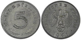 Germany - Third Reich Zinc 1941 A 5 Reichspfennig WW2 Issue KM# 100 (21 585)