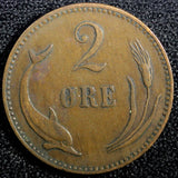 Denmark Christian IX Bronze 1899 VBP 2 Ore  KM# 793.2 (23 778)