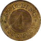 Denmark Christian IX Bronze 1867 1 Skilling Rigsmont XF Condition KM# 774