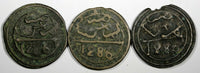 Morocco Sidi Mohammed IV LOT OF 3 COINS AH1286(1870) 4 Fulus Marrakesh C166.2(3)