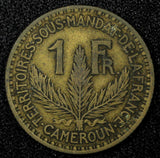 Cameroon Aluminum-Bronze 1926 1 Franc Paris Mint  KM# 2 (22 922)
