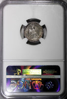 Mexico Silver 1860/59 GA JG 1/2 Real NGC MS64+ OVERDATE 1 GRADED HIGHER KM#370.5