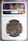 SWEDEN Copper 1803 1/2 Skilling OVERSTRUCK 1 ORE S.M. 1763 NGC XF45 BN KM565 (2)