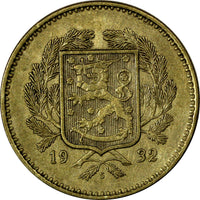 Finland Aluminum-Bronze 1932-S 10 Markkaa  XF Condition  KM# 32A