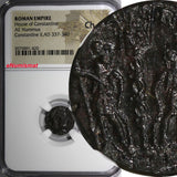 Roman House of Constantine Constantine II AD 337-340 AE Nummus NGC Ch AU  (420)